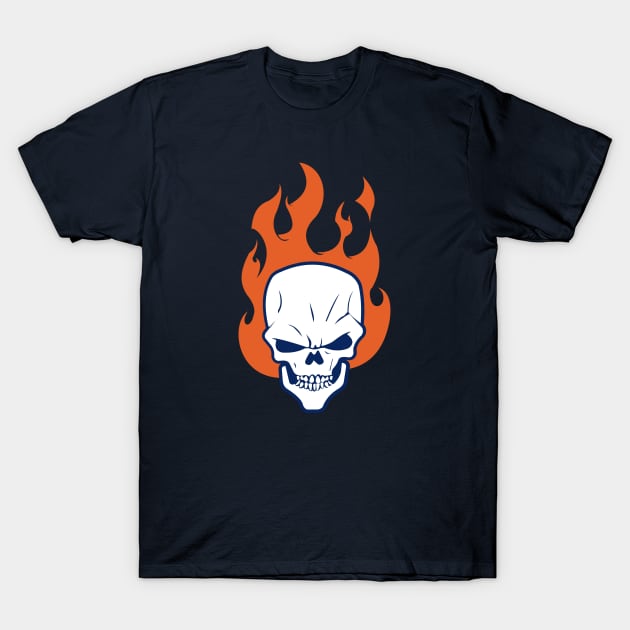 Flaming Skull T-Shirt by doctorheadly